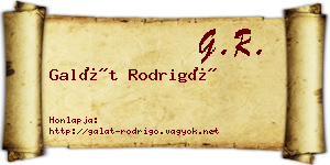 Galát Rodrigó névjegykártya